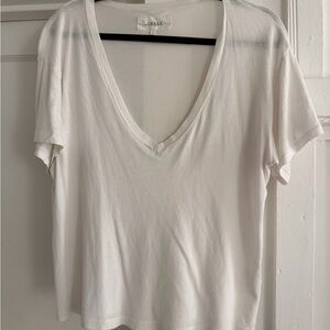 THE GREAT. Classic White V-Neck Tee